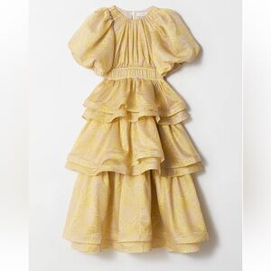 TIERED PUFF-SLEEVE MAXI DRESS